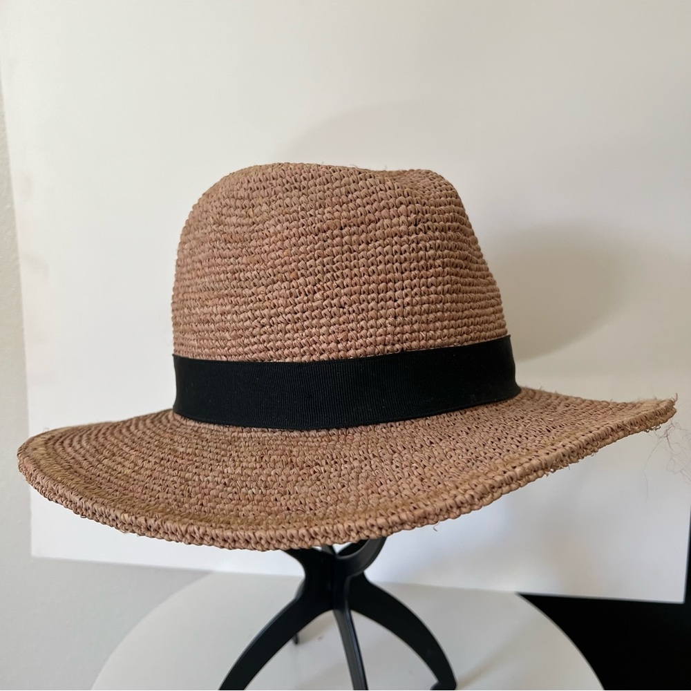 Zara Tan Straw Hat With Black Band